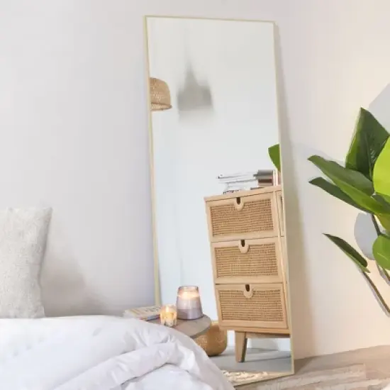 Kohana 64" x 21" Aluminum Alloy Framed Full Length Mirror Wall Mounted Leaning against the Wall for Bedroom - The Pop Home image {9}