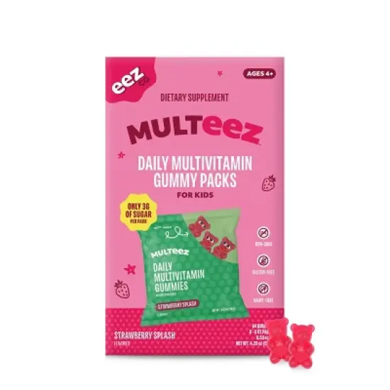 The Eez Co. Multeez Daily Multivitamin Gummy Packs for Kids - Strawberry Splash - 3.2oz/8pk image {9}