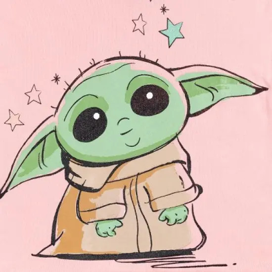 Star Wars The Mandalorian Baby Yoda Toddler Girls Fleece Hoodie & Leggings Set Pink  image {2}