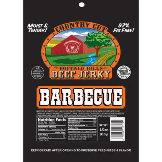 Buffalo Bills 1.5oz Barbecue Country Cut Beef Jerky - Ten 1.5oz Packs image {1}