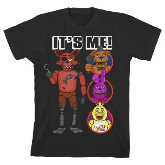 Five Nights at Freddy's It's Me Foxy and Friends Boy's Black T-shirt image {6}