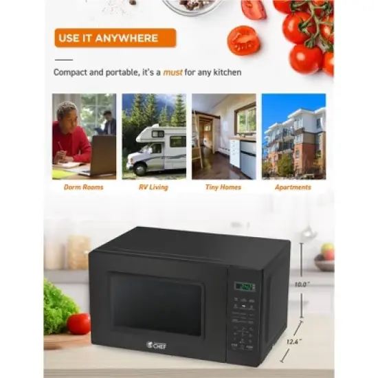COMMERCIAL CHEF Countertop Microwave Oven 0.7 Cu. Ft. 700W image {3}