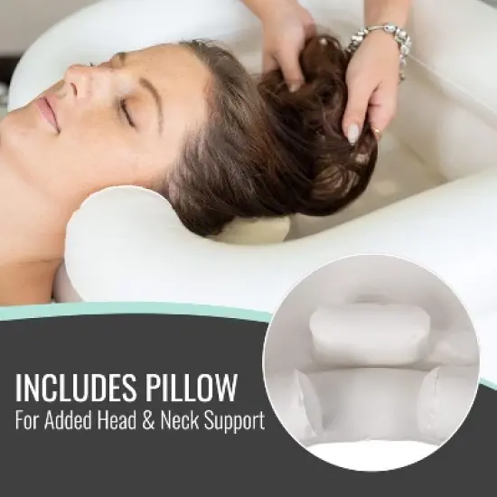 DMI Inflatable Hair Washing Basin for Bedridden Disabled, Injured, Elderly, Kids | Portable Hair Washing Station Portable Shampoo Bowls for Home image {2}