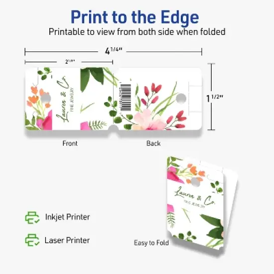 Avery Rounded Foldover Tags, 1-1/2" x 2-1/8", Matte White, 80 Total image {5}