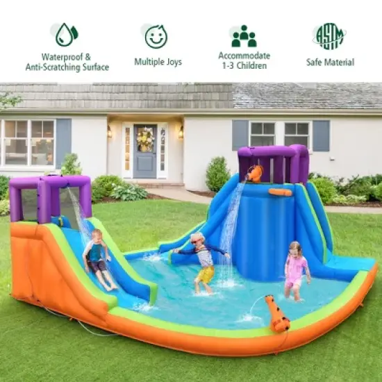 Costway 6 in 1 Inflatable Dual Slide Water Park Climbing Bouncer image {3}