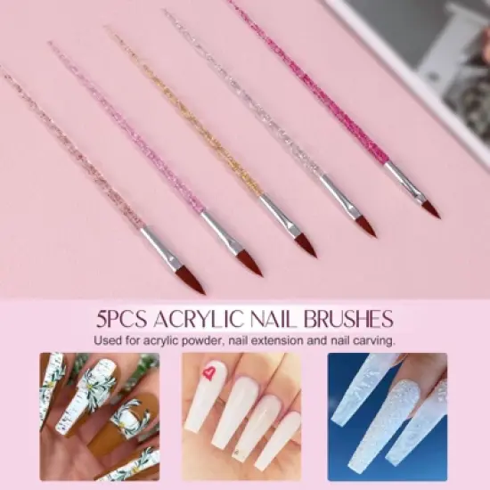 Saviland Complete Nail Art Kit - 55PCS Acrylic Brush, Dotting Tools & Nail File Set for Salon, DIY Home Manicure (Size: 55 Count) image {2}