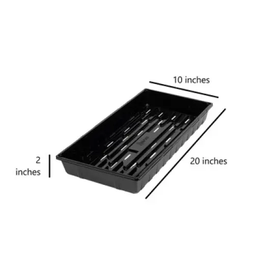 SUNPACK 10" x 20" Extra Strength Plastic Seed Starting Tray, Black, 2.5" image {1}