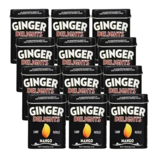 Ginger Delights Mango Candy Pastilles - Case of 12/12.84 oz image {3}