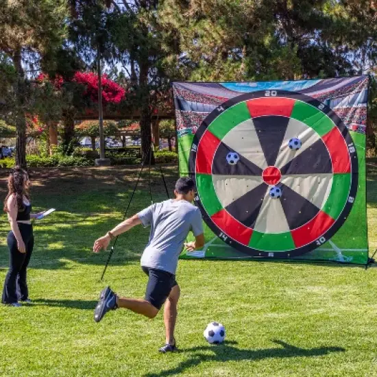 GoSports 10 FT Chip N' Stick Soccer Darts - Giant Kick Darts Game for All Skill Levels - MultiColor image {1}