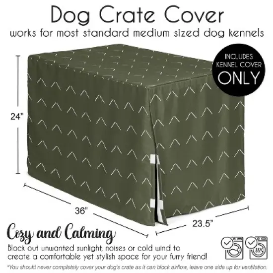 Sweet Jojo Designs Boy, Girl, Unisex/Gender Neutral Dog Crate Kennel Cover 36in. Woodland Arrow Green and White image {4}