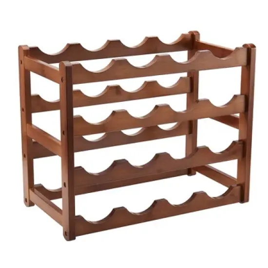 Wine Rack, Bamboo Wine Rack, Holds up to 8 Bottles, Wine Storage Rack For Kitchen, Bar, Wine Cellar image {7}