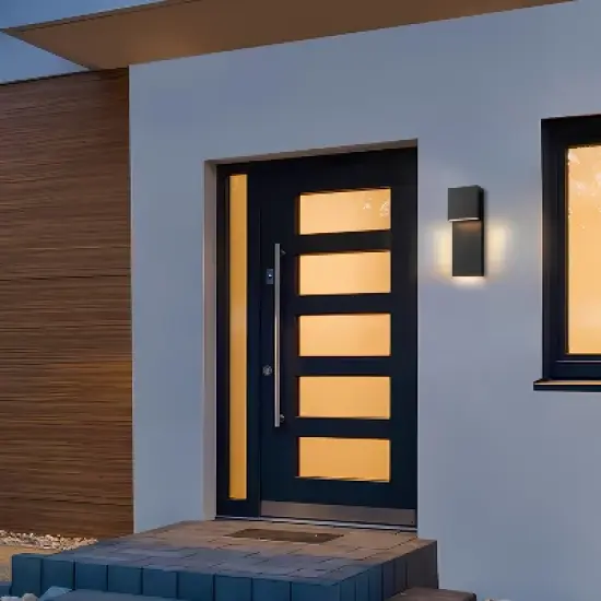 C Cattleya 15in 2-Light Matte Black LED Outdoor Wall Lantern image {4}