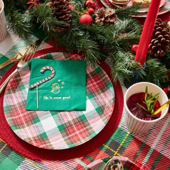 Winter Plaid Large Plates (10 per pack) image {2}