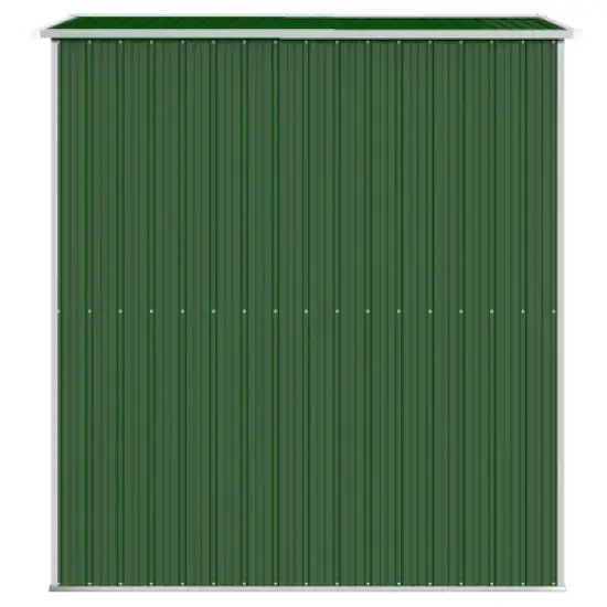 vidaXL Garden Shed Green Galvanized Steel Large Garden Shed - 75.6" x 75.2" x 87.8" image {4}