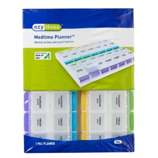 Ezy Dose Weekly (4x/day) Push Button Pill Organizer (3XL) image {5}