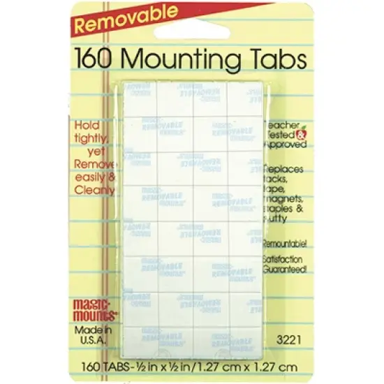 Magic-Mounts&reg; Removable Mounting Tabs, 1/2" x 1/2", 160 Per Pack, 6 Packs image {1}