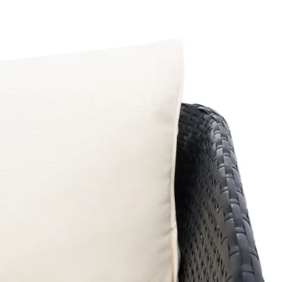 Serson 4 Pc Sofa Set - Indoor/Outdoor - PAT9025 - Black/Beige - Safavieh image {4}