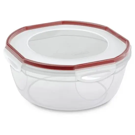 Sterilite Ultra Seal Multipurpose 4.7 Quart Plastic Food Storage Bowl Container with Latching Lid for Storing and Serving, Clear (8 Pack) image {1}