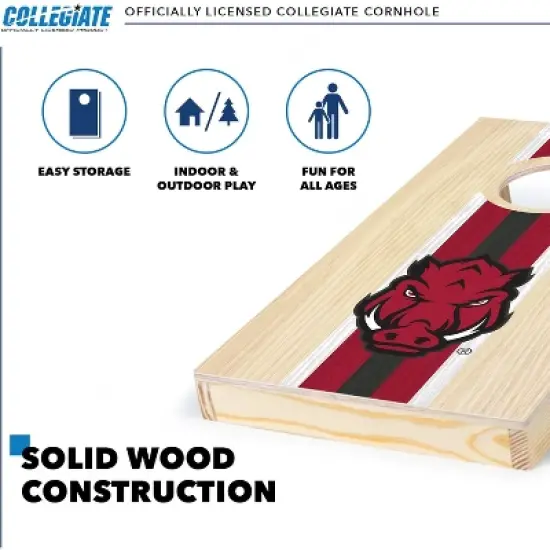 NCAA Arkansas Razorbacks 1'x2' Wood Cornhole Set image {2}