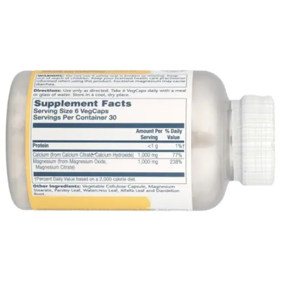 Solaray Cal-Mag Citrate, 1:1 Ratio, 180 VegCaps image {1}