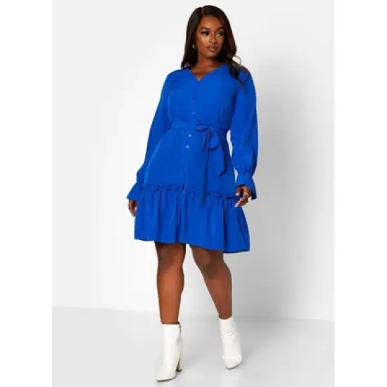 Rebdolls Women's Plus Tiered Sleeve Mini A Line Dress image {2}