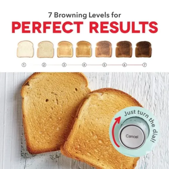 Dash ClearView Long Slot Toaster: See-Through 2-Slice Bagel Toaster, Aqua Green, 1100W, Spot Clean image {8}