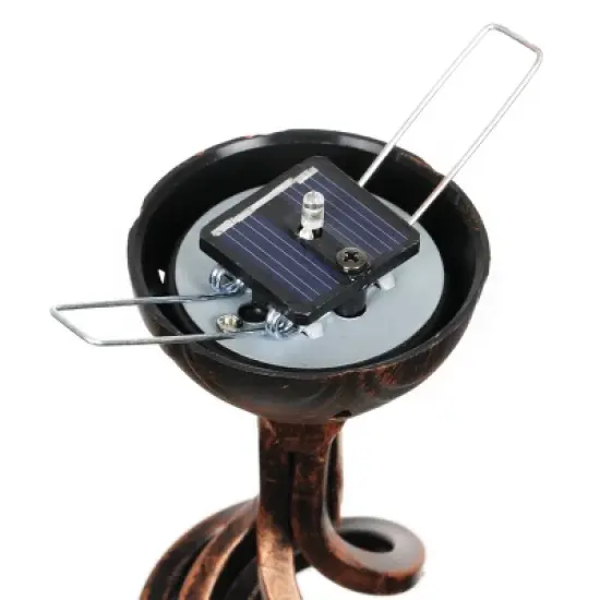 30" Pearlized Glass Solar Flame Stake Light Blue - Exhart image {6}