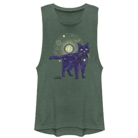 Junior's Marvel Captain Marvel Celestial Goose Cat Festival Muscle Tee image {2}