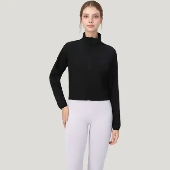 Anna-Kaci Active Women's Lightweight Zip Up Active Jacket with Stand Collar and Slim Fit image {5}