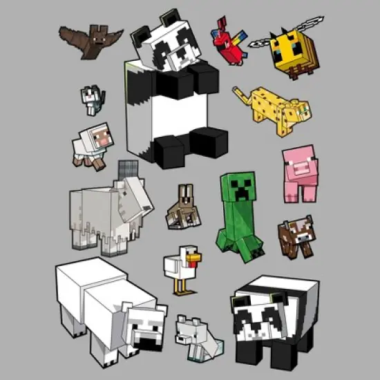 Boy's Minecraft Overworld Mobs T-Shirt image {1}