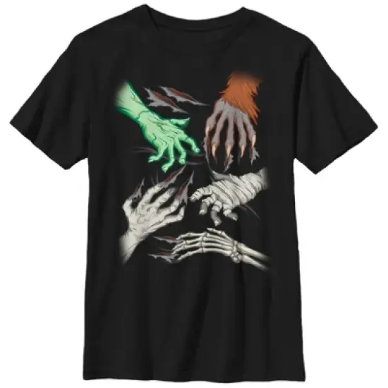 Boy's Lost Gods Halloween Monster Hands T-Shirt image {3}