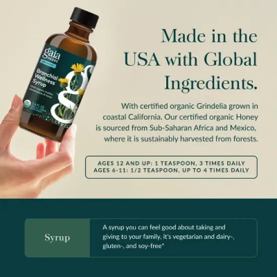 Gaia Herbs Bronchial Wellness Syrup - Immune Support to Help Maintain Lung Health and Help Provide Comfort for Occasional Sore Throat - 5.4 Fl Oz image {3}