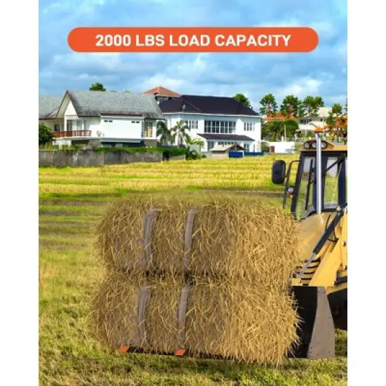 Clamp-On Pallet Forks &ndash; Heavy Duty Quick Attach Bucket Fork with Adjustable Stabilizer Bar for Tractor/Skid image {3}