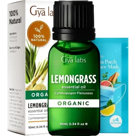 Gya Labs USDA Certified Organic Lemongrass Essential Oil for Diffuser - Organic Lemongrass Oil for Skin (0.34 Fl Oz) image {7}