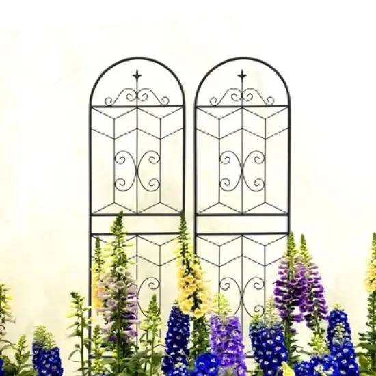 MOEPISY 2 Pack Metal Garden Trellis 71 inch x 19.7 inch Rustproof Trellis Black image {8}
