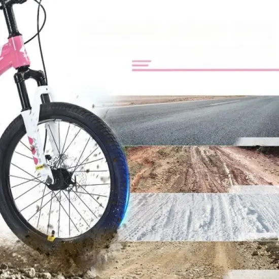 INFURNIC Bicycles, 20 Inch Mountain Bike for Kids, Mountain Bike with Single Speed, Pink, 54.33"*22.44"*32.46" image {4}