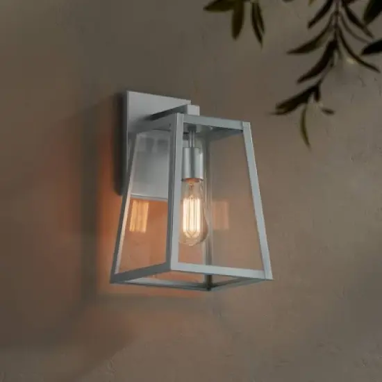 John Timberland Arrington Modern Outdoor Wall Light Fixture Silver Steel 13" Clear Glass for Post Exterior Barn Deck House Porch Yard Posts Patio Home image {6}