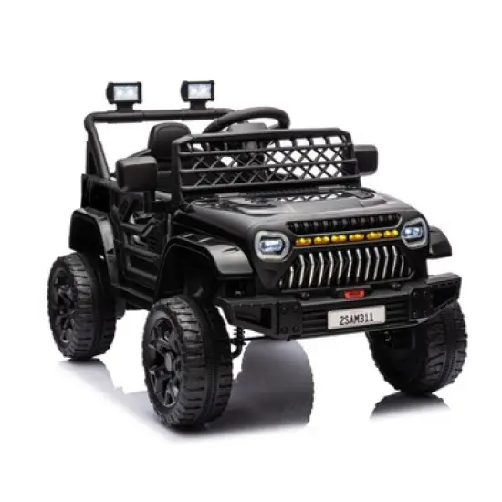 12V Ride On Car for Kids, Electric Vehicle Toddles, Battery Powered Truck Car Toy with RC, LED, Music, 4-Wheel Suspension image {8}