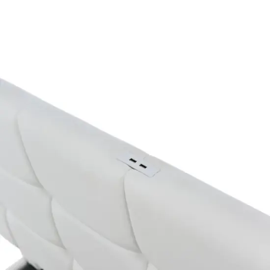 Queen Size PU Tufted Upholstered Platform Bed with Hydraulic Storage System, LED Lights and USB charger-ModernLuxe image {9}