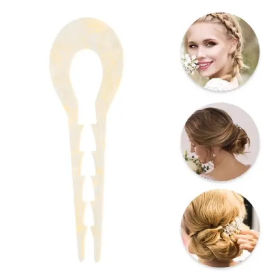 Unique Bargains Women's U-shaped Toothed Chignon Pin 1 Pc image {2}