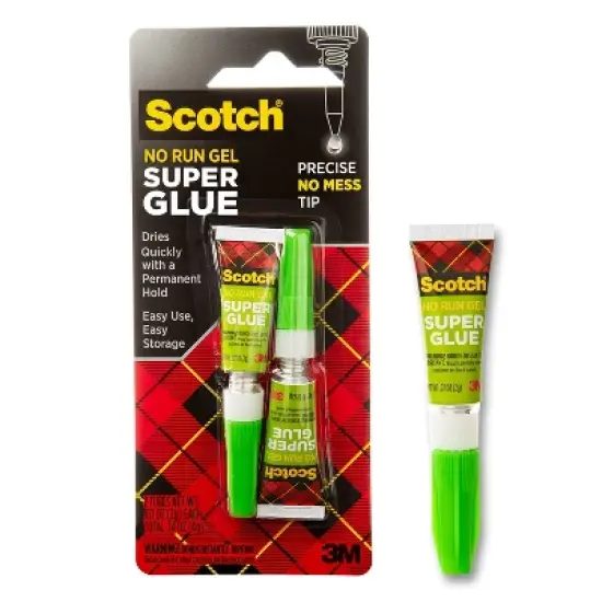 Scotch 2pk Super Glue .14oz: Fast Drying Clear Adhesive for Art, Stationery & Office Use image {14}