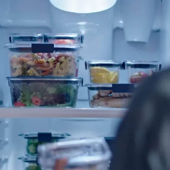 Rubbermaid Brilliance 18pc Glass Food Storage Container Set: Clear, Microwave & Dishwasher Safe, Includes Lids, 1-Year Warranty image {2}