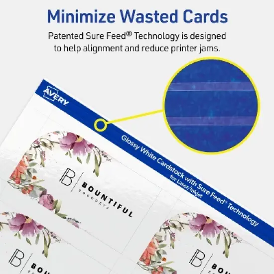 Avery Rectangle Business Cards, 2" x 3-1/2", Glossy White, 80 Total image {6}