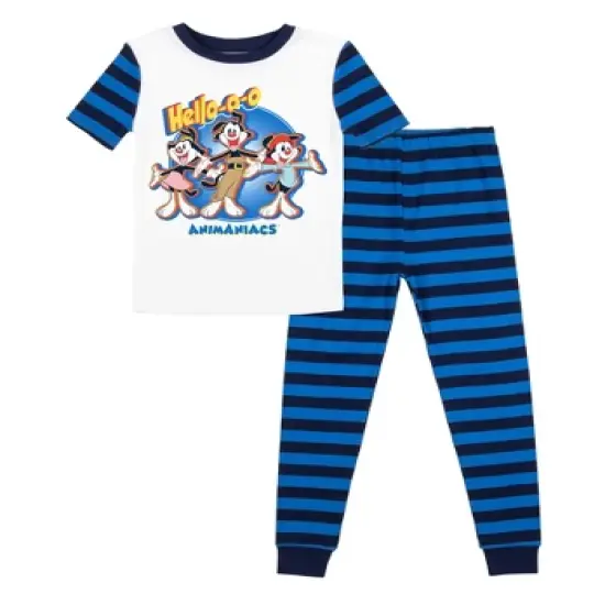 Animaniacs Character Group with Blue Stripes Youth Short Sleeve Pajama Set image {4}