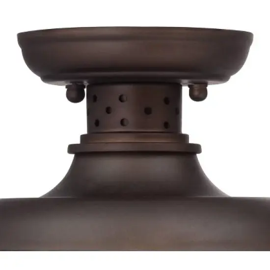 Franklin Iron Works Park Rustic Semi Flush Mount Outdoor Ceiling Light Bronze Caged 7 1/2" for Post Exterior Barn Deck House Porch Yard Patio Home image {3}