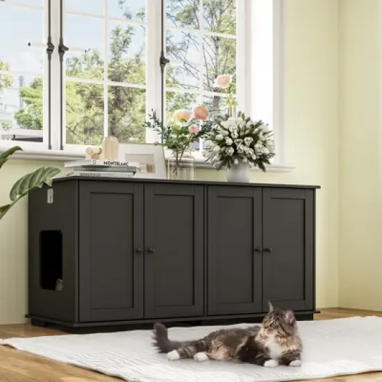 FUFU&GAGA Multi-functional Cat Cabinet, Ventilated and Breathable, Hidden Design, Creating Comfortable Space and Tidy Home for Cats image {5}