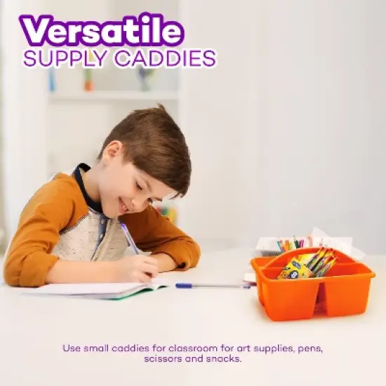 4E&rsquo;s Novelty Classroom Caddy Set of 6, Plastic Caddies for Lectureroom , Caddy Organizer with Handle image {6}