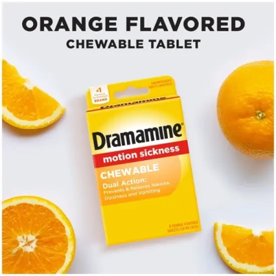 Dramamine Motion Sickness Relief Tablets for Nausea, Dizziness & Vomiting - Orange - 4ct image {4}