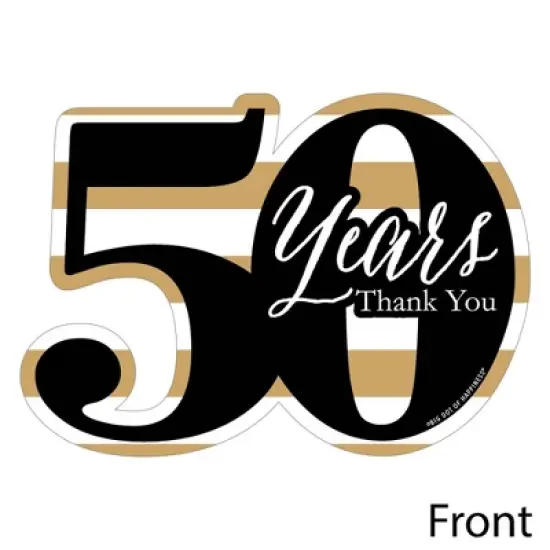 Big Dot of Happiness We Still Do - 50th Wedding Anniversary - Shaped Thank You Cards - Anniversary Party Thank You Cards with Envelopes - Set of 12 image {2}