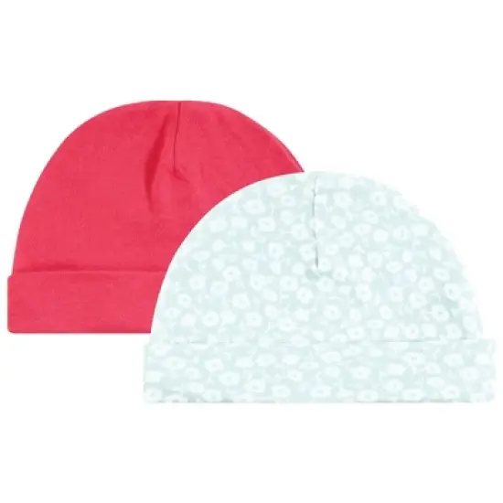 Hudson Baby Infant Girl Cotton Cap and Scratch Mitten Set, Modern Botanical, 0-6 Months image {5}